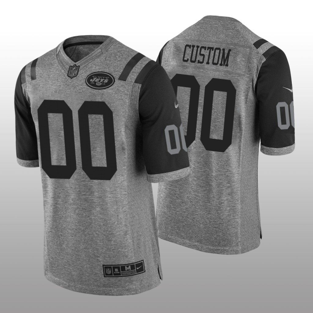 New York Jets Custom Gray Jersey Gridiron Gray Limited