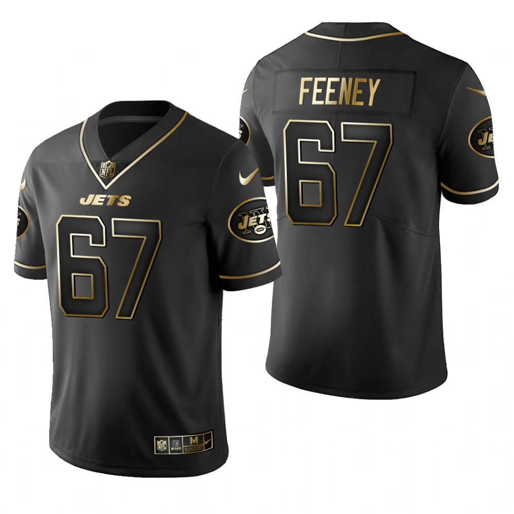 New York Jets Dan Feeney Black Jersey Golden Edition Men's