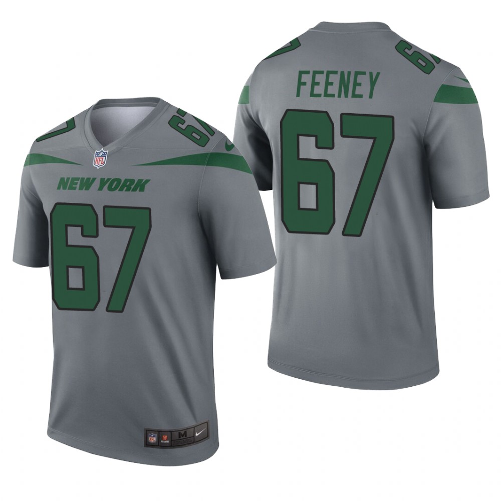 New York Jets Dan Feeney Gray Jersey Inverted Legend - Men's
