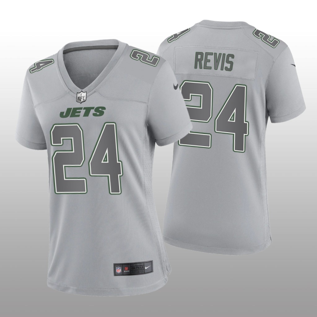 New York Jets Darrelle Revis Gray Jersey Atmosphere Fashion Game - Women's