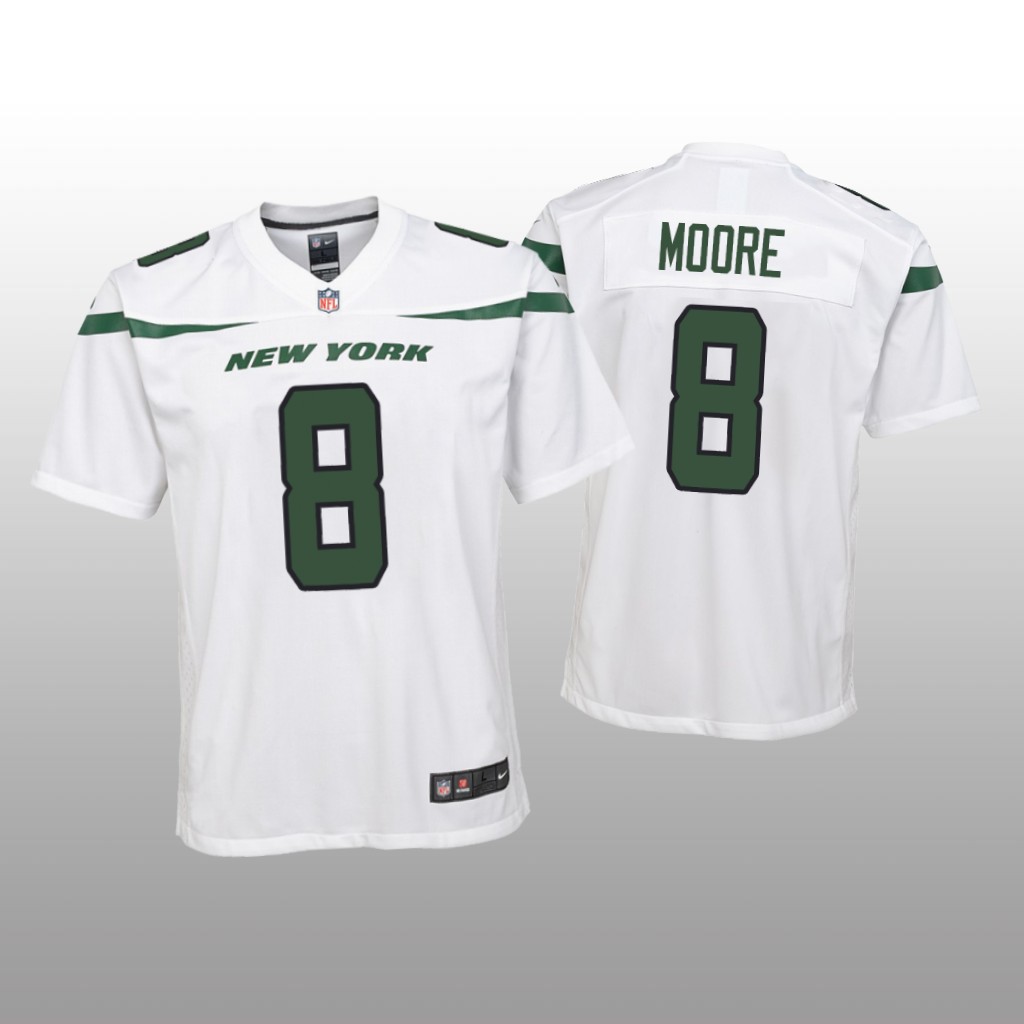 New York Jets Elijah Moore White Jersey Game - Youth