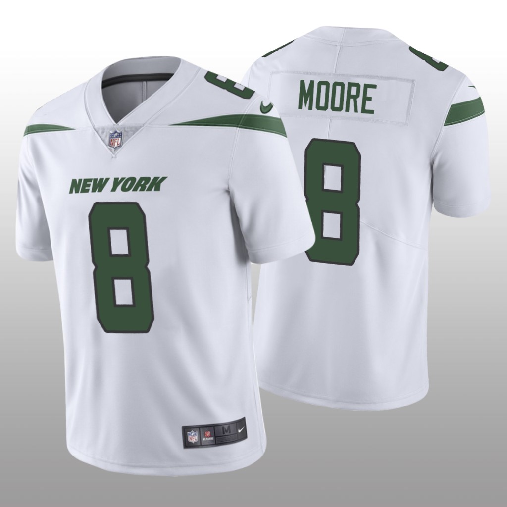 New York Jets Elijah Moore White Jersey Vapor Limited - Men's