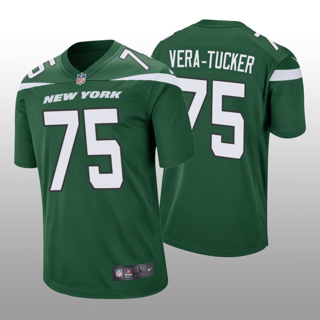 New York Jets Green 2021 NFL Draft Alijah Vera-Tucker Game Jersey