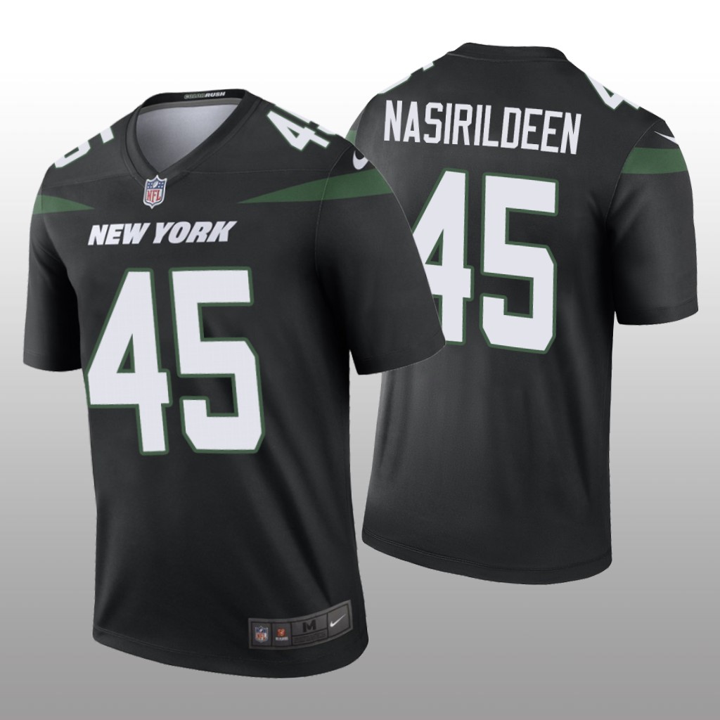 New York Jets Hamsah Nasirildeen Black Jersey Color Rush Legend - Men's