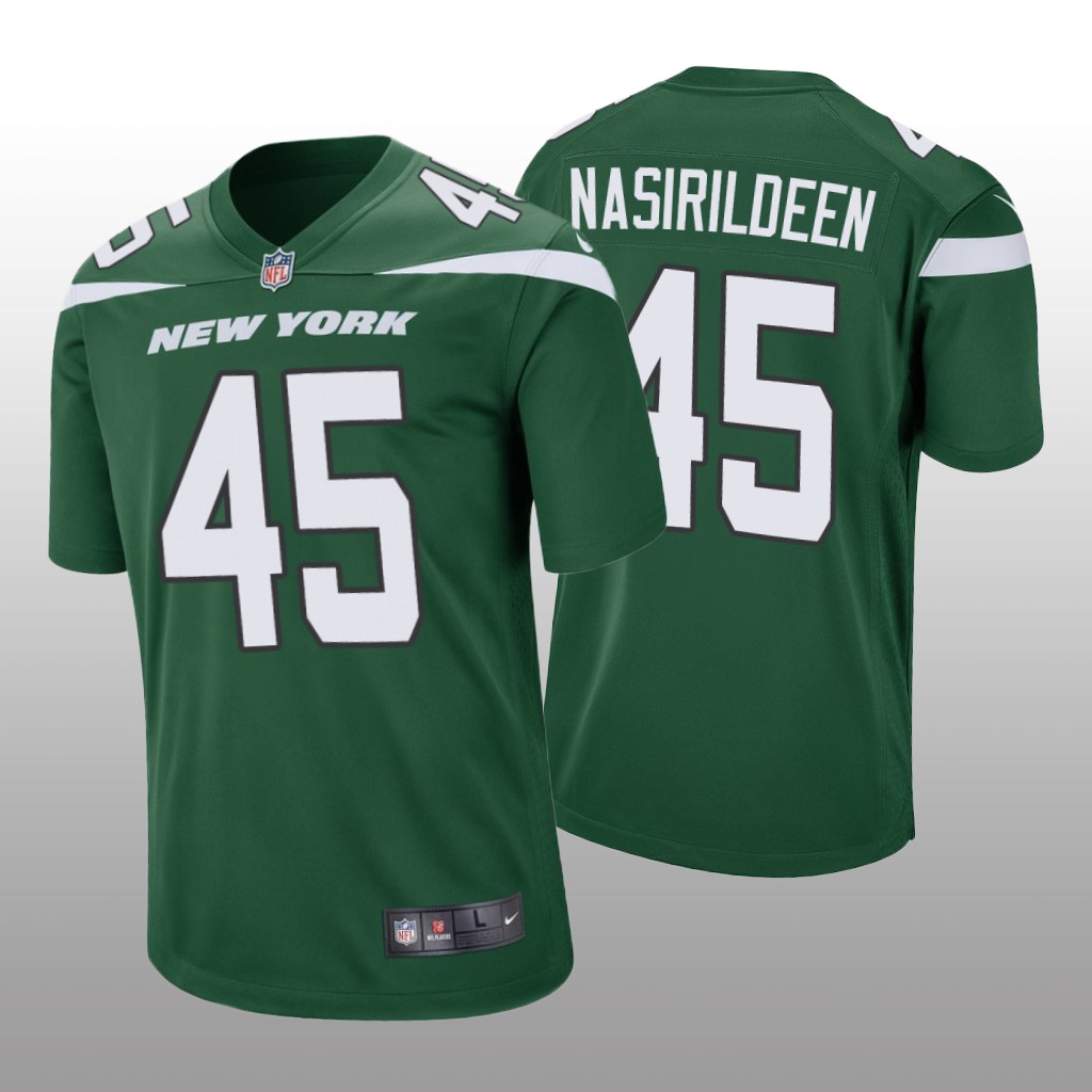 New York Jets Hamsah Nasirildeen Green Jersey Game - Men's