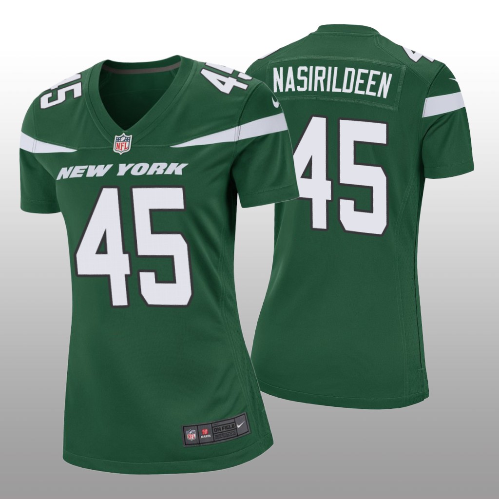 New York Jets Hamsah Nasirildeen Green Jersey Game - Women's
