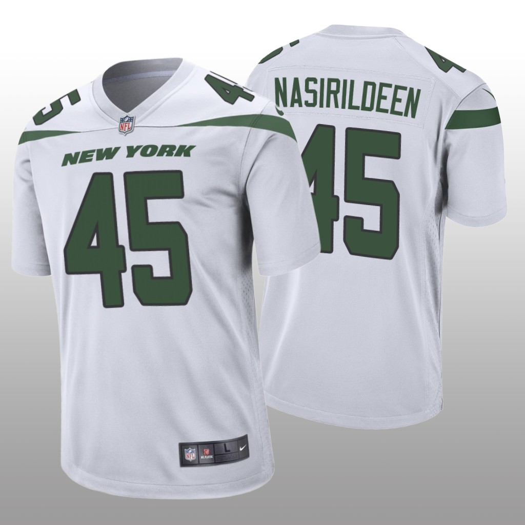 New York Jets Hamsah Nasirildeen White Jersey Game - Men's