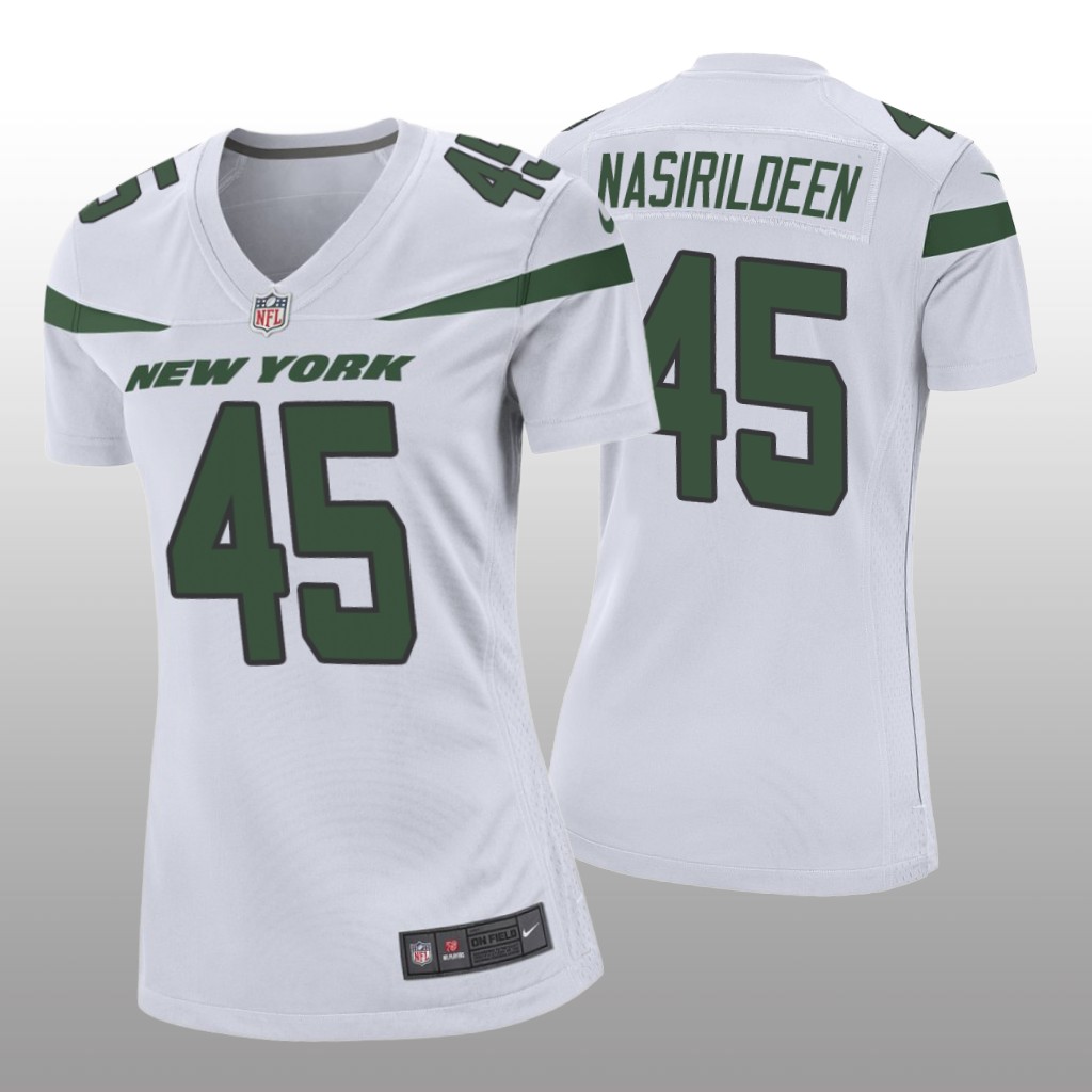 New York Jets Hamsah Nasirildeen White Jersey Game - Women's