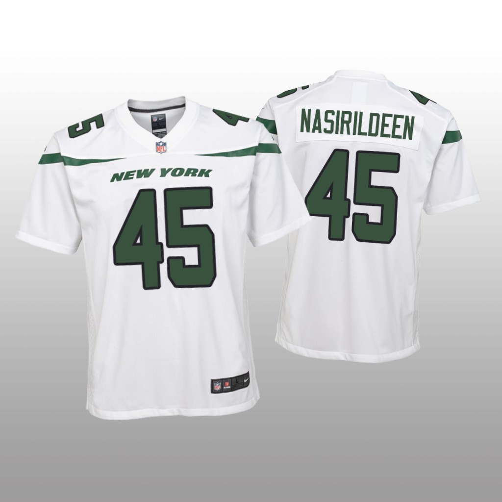 New York Jets Hamsah Nasirildeen White Jersey Game - Youth