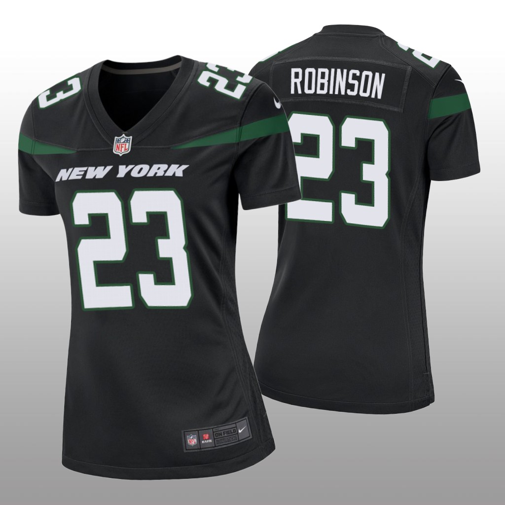 New York Jets James Robinson Black Jersey Game - Women's