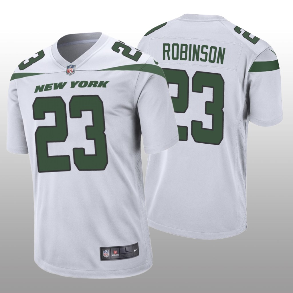 New York Jets James Robinson White Jersey Game - Men's