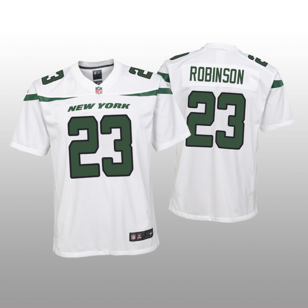 New York Jets James Robinson White Jersey Game - Youth