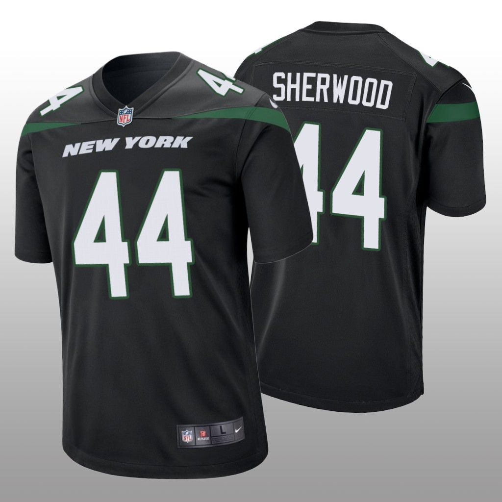 New York Jets Jamien Sherwood Black Jersey Game - Men's