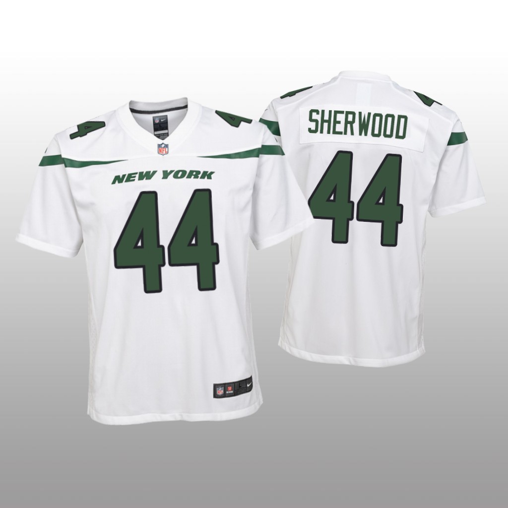 New York Jets Jamien Sherwood White Jersey Game - Youth