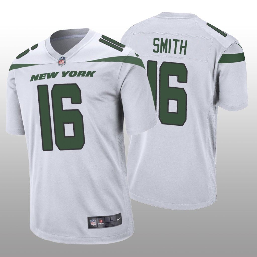 New York Jets Jeff Smith White Jersey Game - Men's