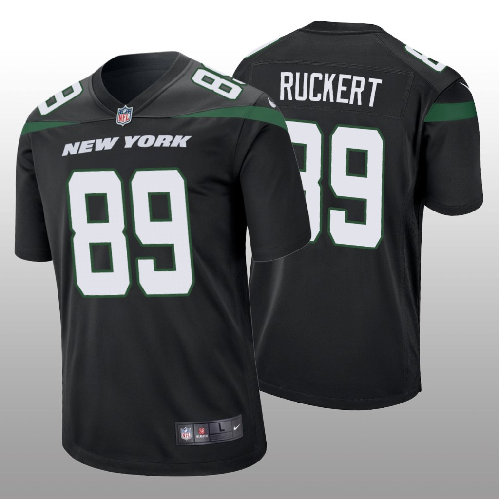 New York Jets Jeremy Ruckert Black Jersey Game - Men's