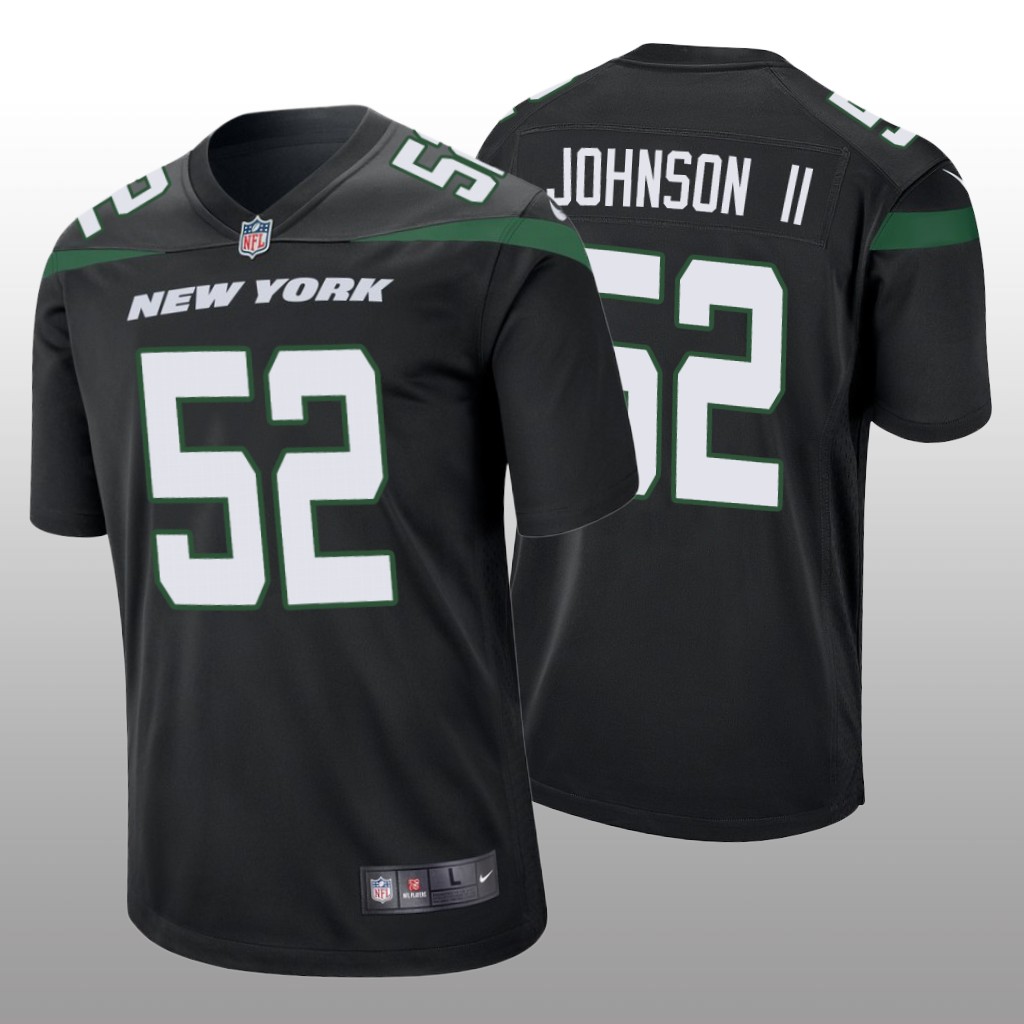 New York Jets Jermaine Johnson II Black Jersey Game - Men's