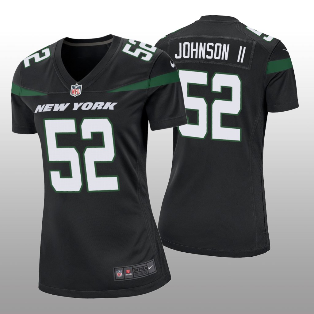 New York Jets Jermaine Johnson II Black Jersey Game - Women's