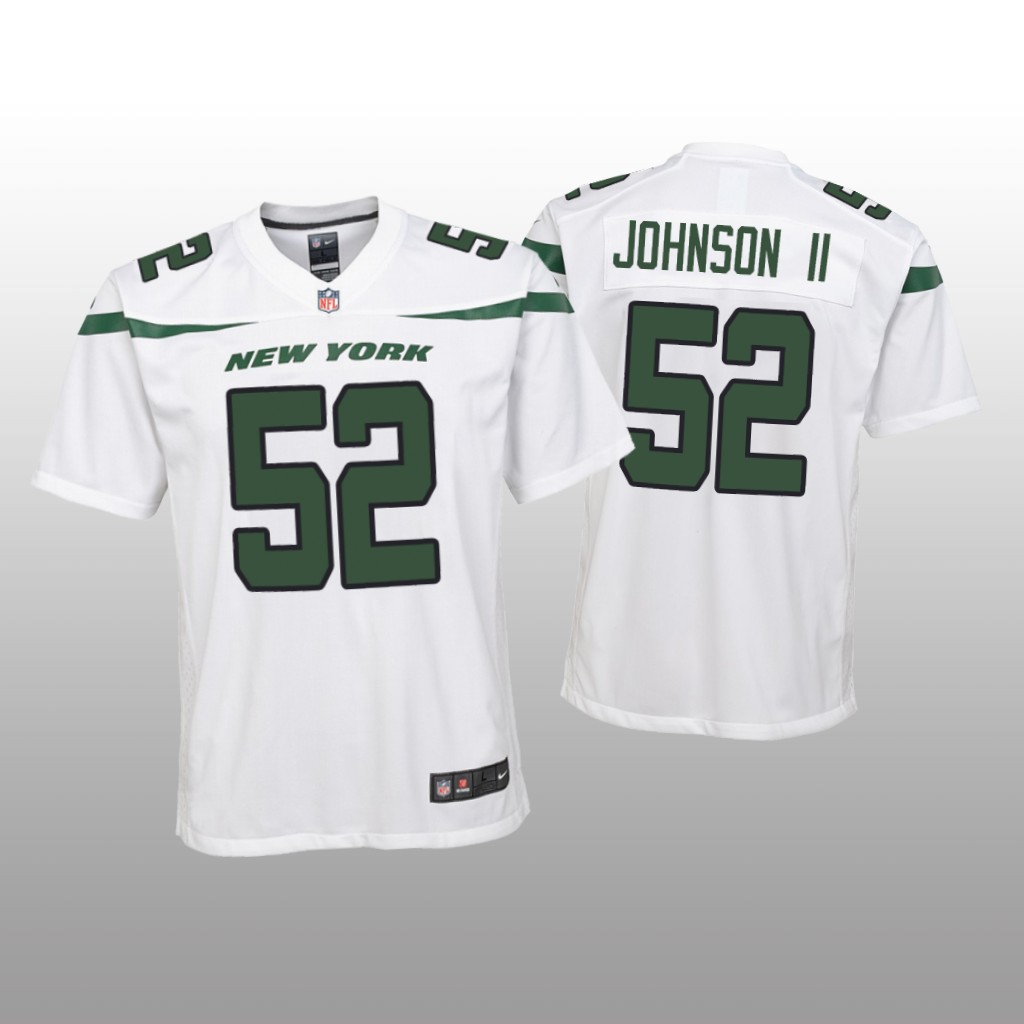 New York Jets Jermaine Johnson II White Jersey Game - Youth