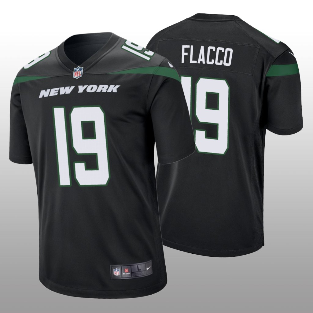 New York Jets Joe Flacco Black Jersey Game - Men's