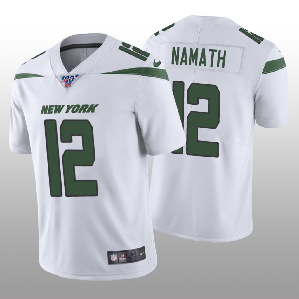 New York Jets Joe Namath White Vapor Limited Jersey 100th Season - Men's