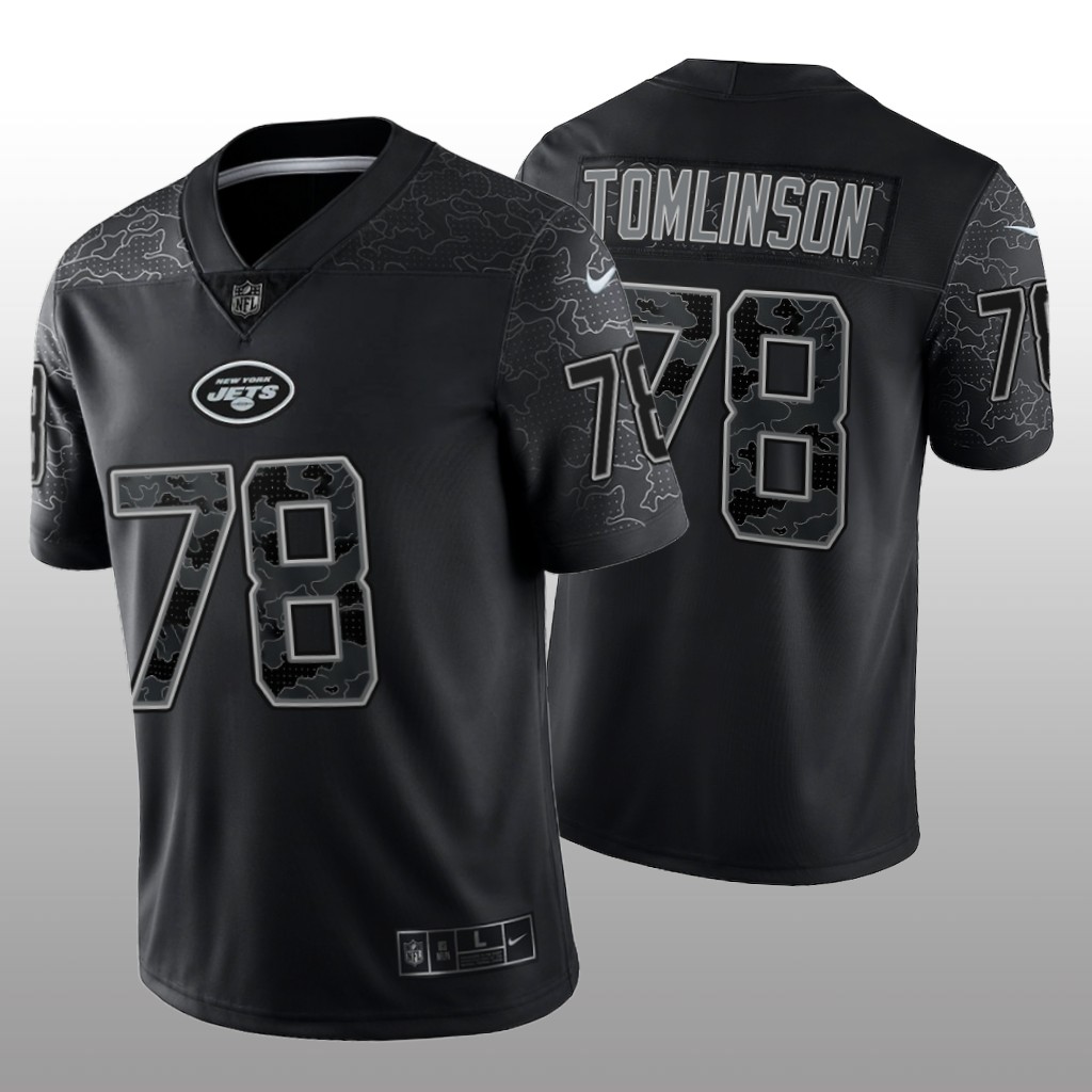New York Jets Laken Tomlinson Black Jersey Reflective Limited - Men's