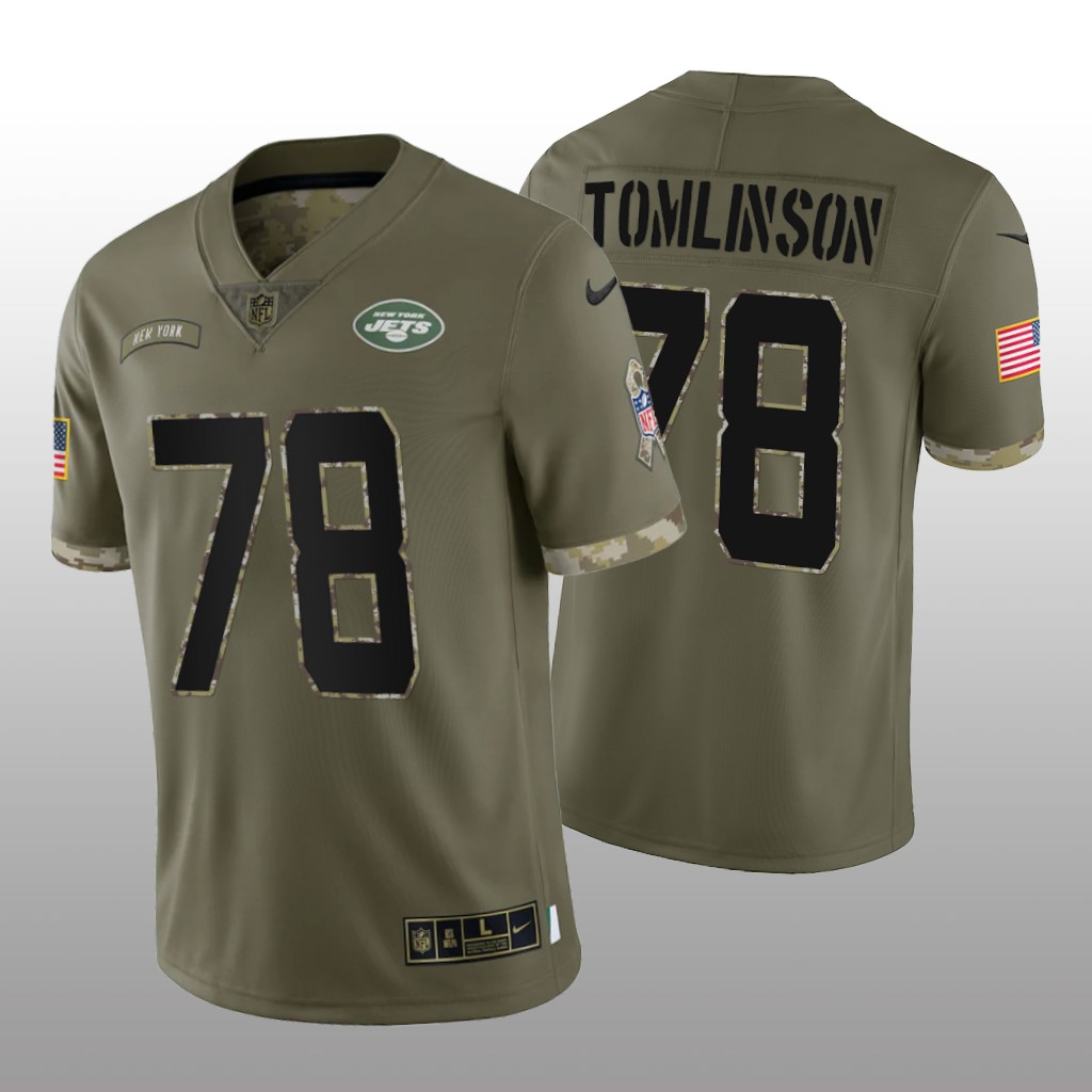 New York Jets Laken Tomlinson Olive Limited Jersey 2022 Salute To Service - Men's