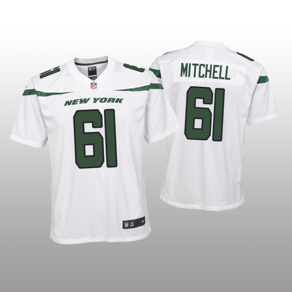 New York Jets Max Mitchell White Jersey Game - Youth