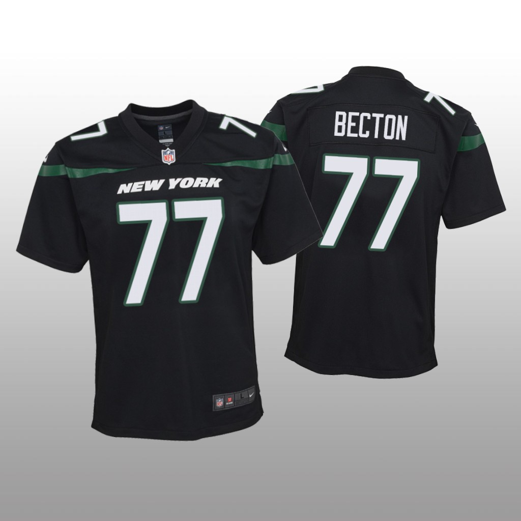 New York Jets Mekhi Becton Black Jersey Game - Youth