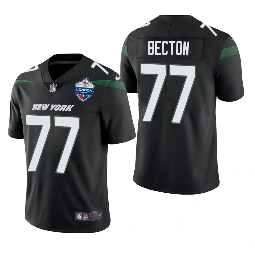 New York Jets Mekhi Becton Black Jersey Vapor Limited - Men's