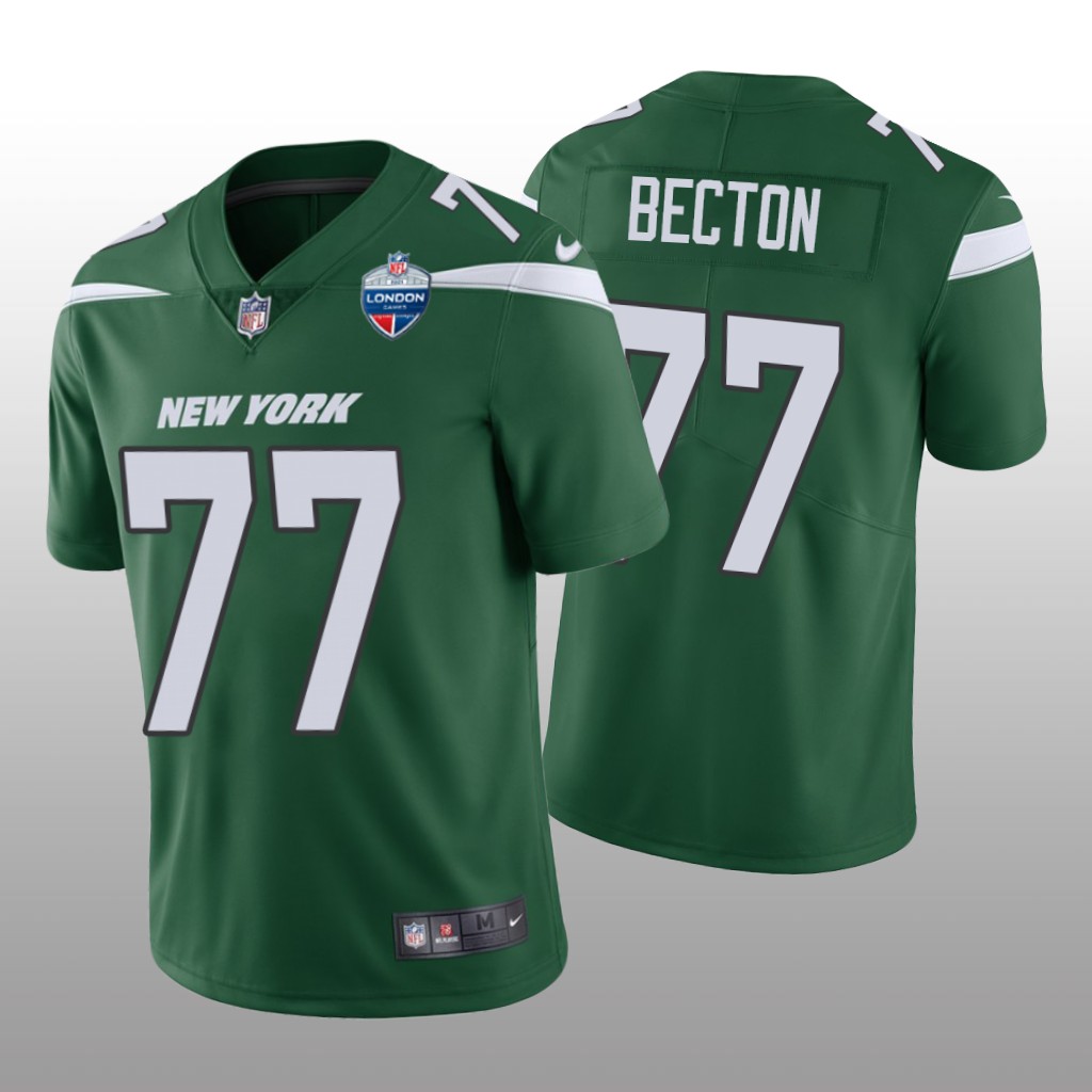 New York Jets Mekhi Becton Green Limited 2021 London Games Patch - Men's