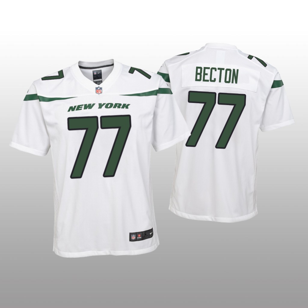 New York Jets Mekhi Becton White Jersey Game - Youth