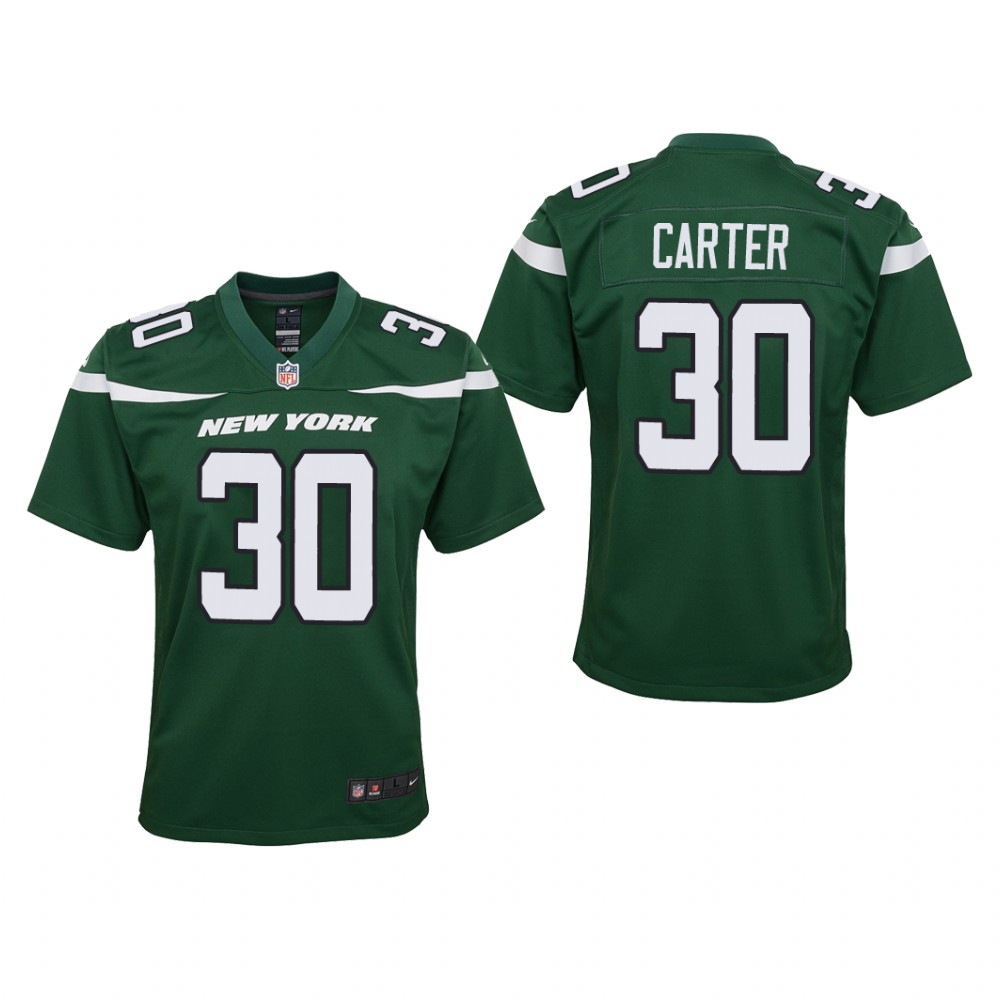 New York Jets Michael Carter Green Jersey Game - Youth