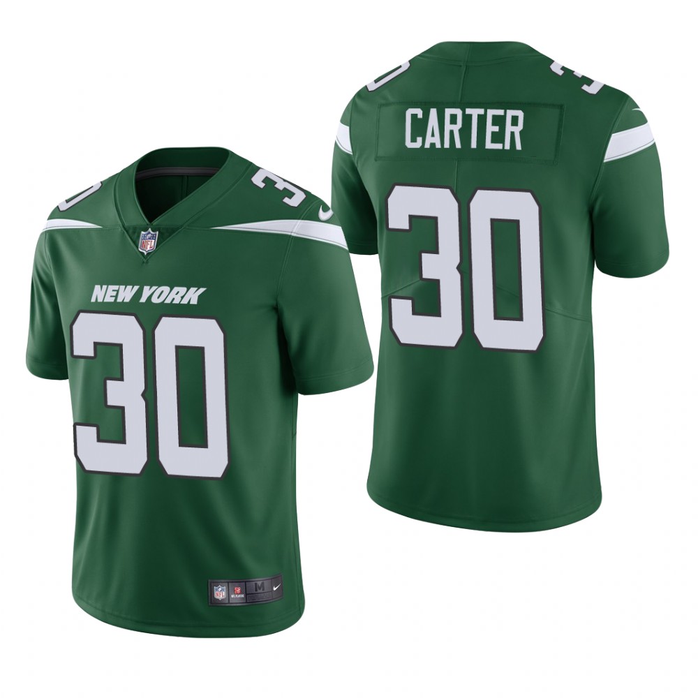 New York Jets Michael Carter Green Jersey Vapor Limited - Men's