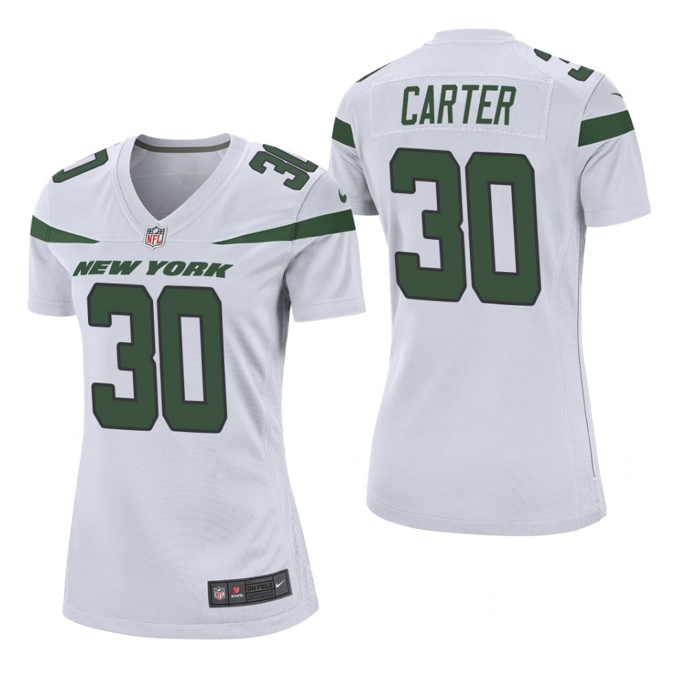 New York Jets Michael Carter White Jersey Game - Women's