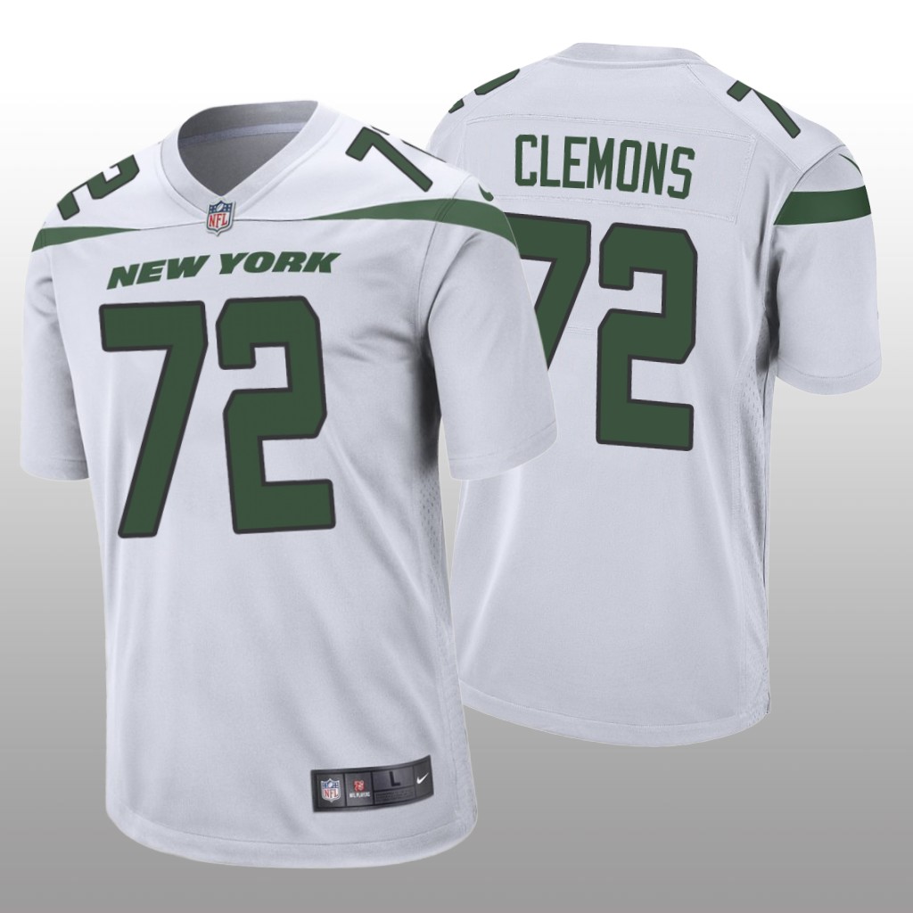 New York Jets Micheal Clemons White Jersey Game - Men's