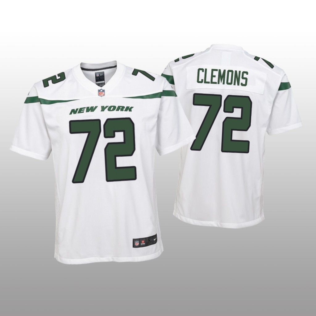 New York Jets Micheal Clemons White Jersey Game - Youth