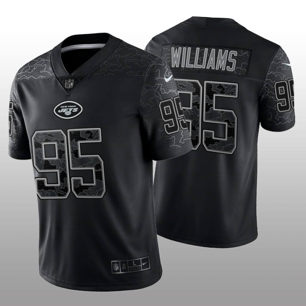 New York Jets Quinnen Williams Black Jersey Reflective Limited - Men's