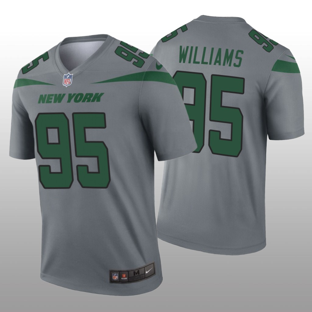New York Jets Quinnen Williams Gray Jersey Inverted Legend - Men's