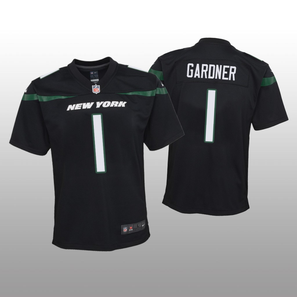 New York Jets Sauce Gardner Black Jersey Game - Youth