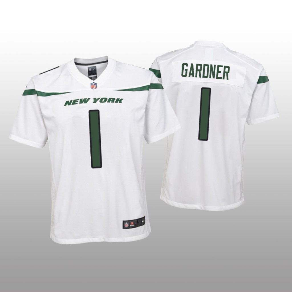 New York Jets Sauce Gardner White Jersey Game - Youth
