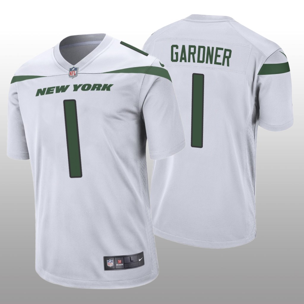 New York Jets White 2022 NFL Draft Sauce Gardner Game Jersey
