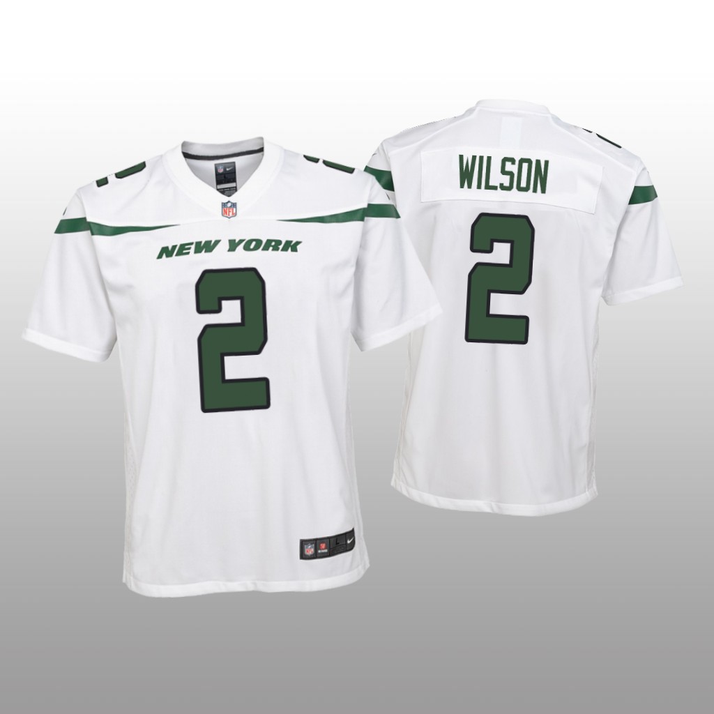 New York Jets Zach Wilson White Jersey Game - Youth