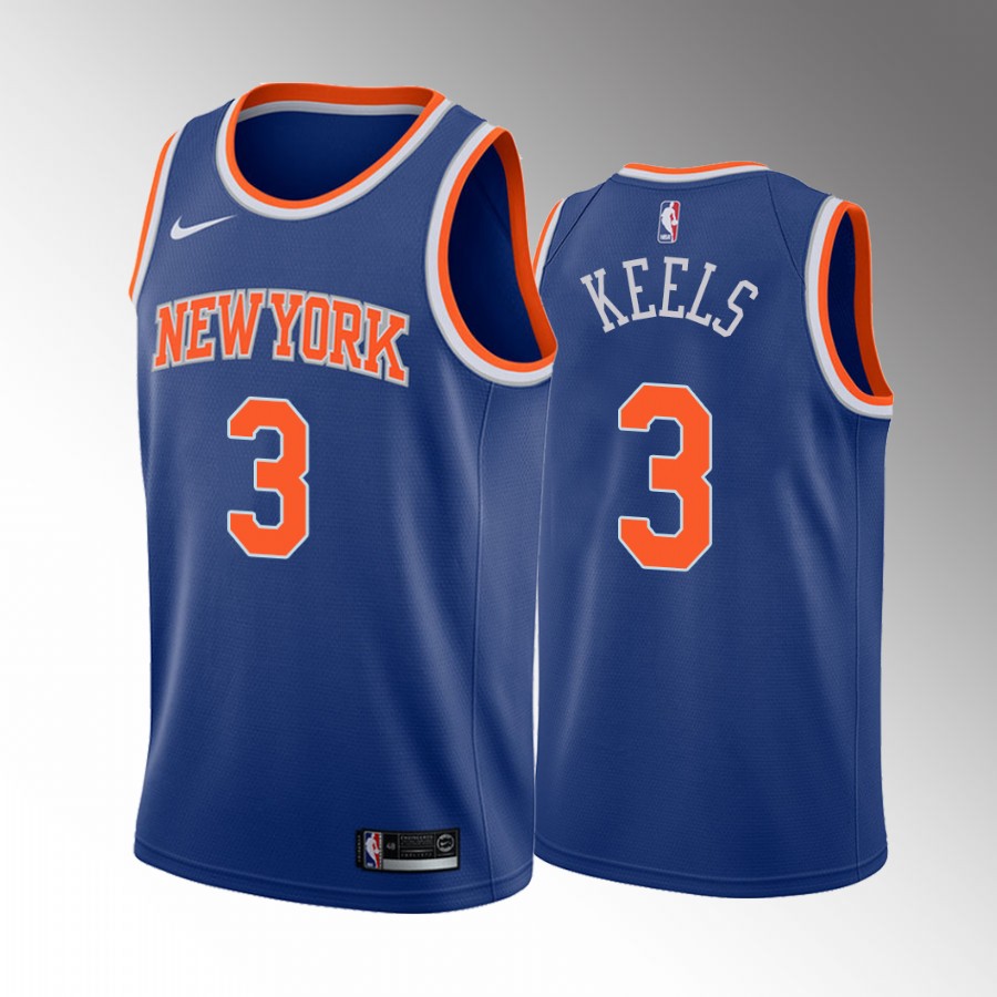 New York Knicks #3 Trevor Keels 2022 NBA Draft Blue Jersey Icon Edition