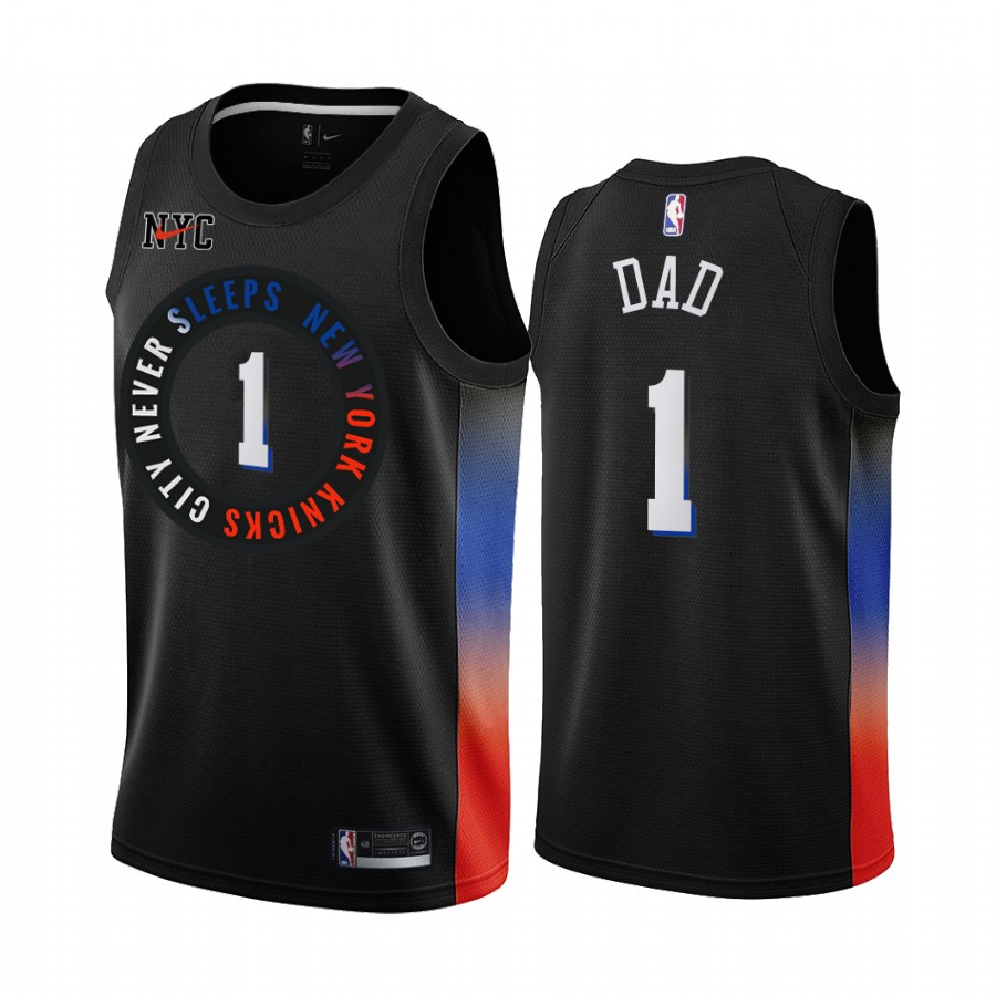 New York Knicks 2021 Fathers Day Black No.1 Dad Jersey