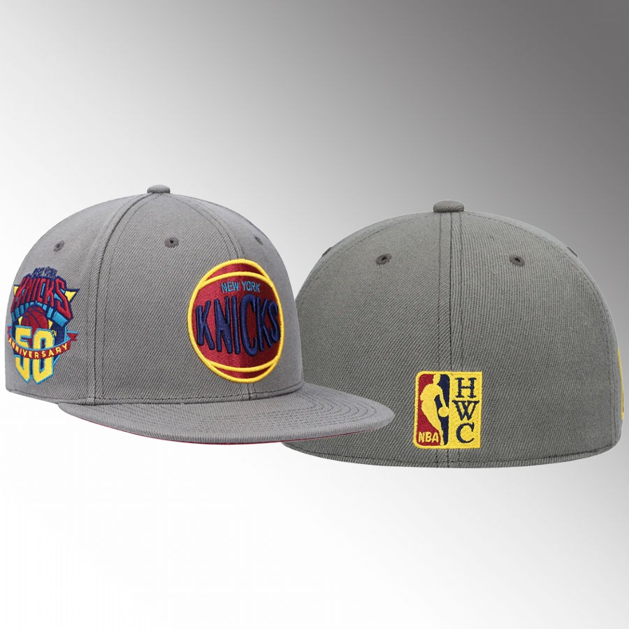 New York Knicks 50th Anniversary Charcoal Carbon Cabernet Fitted Hat