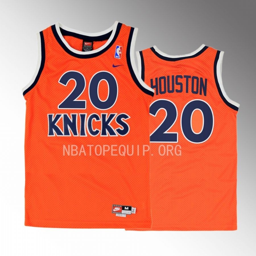 New York Knicks Allan Houston Orange Throwback Men Jersey