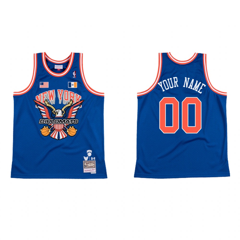 New York Knicks BR Remix Custom #00 Royal Jersey