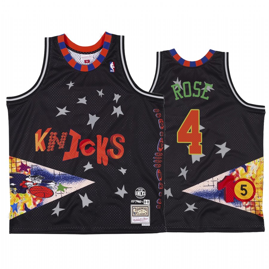 New York Knicks BR Remix Derrick Rose Black Jersey HWC