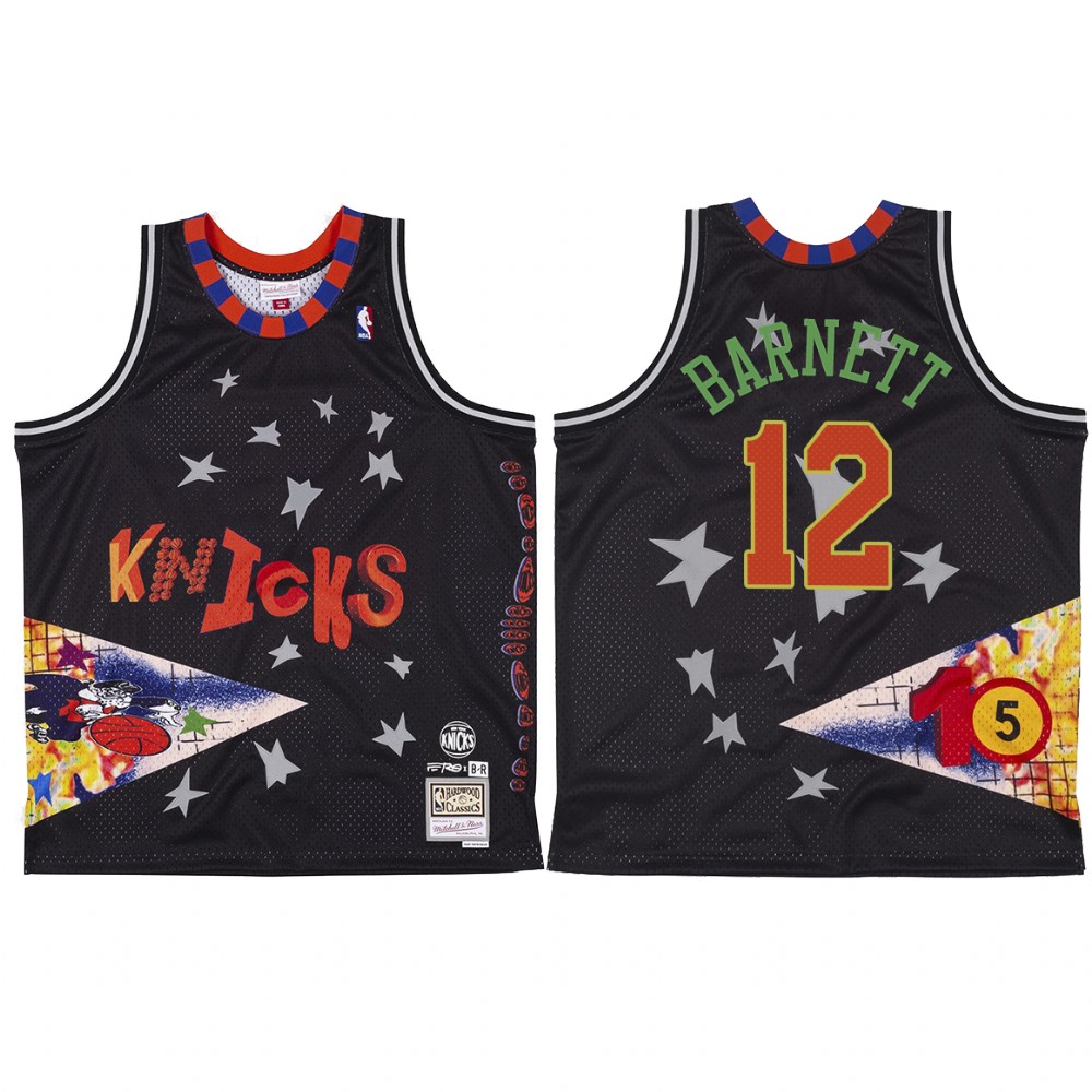 New York Knicks BR Remix Dick Barnett #12 Black Jersey